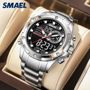 Reloj SMAEL 6050 Casual Cronógrafo para Hombre, Reloj de Pulsera de Acero Inoxidable, Reloj de Cuarzo con Manecillas Luminosas - Product Image 4