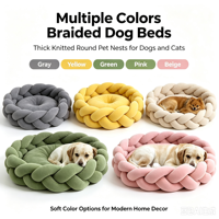 Coussin de couchage confortable en tricot tressé doux pour chiens et chats, tissé à la main, tailles XL, L, M, S, vente en gros, OEM, ODM