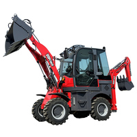 Mini-tracteur articulé TOPONE 4x4 avec rétrocaveuse, chargeur frontal, moteur diesel, 4 roues motrices, PLC et boîte de vitesses