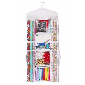 Double sided hanging gift wrap bag organizer storage clothes wardrobe storage hanging