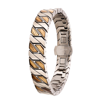 Bracelet en bois plaqué or style punk DODO DEER, personnalisable avec logo, étanche, hybride, pour cadeau d'anniversaire homme
