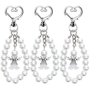 Retour cadeaux pour enfants bébé douche mariage fête de noël porte-bonheur coloré perle ange gardien pendentif porte-clés porte-clés - Product Image 5