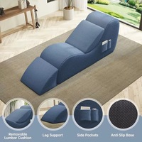 Canapé multifonctionnel en velours côtelé pour salon, fauteuil de relaxation avec coussin lombaire et repose-pieds, canapé ergonomique en mousse pour couple, idéal pour le yoga