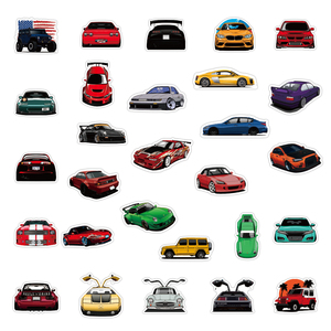 50pcs Sports Car Styles sticker impermeabile mobile water bottle sticker bagagli laptop fashion sticker - Product Image 4
