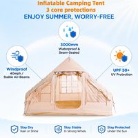 Tente gonflable grande capacité en tissu Oxford, montage automatique quatre saisons, portable, imperméable, résistante aux UV, pour le camping en plein air
