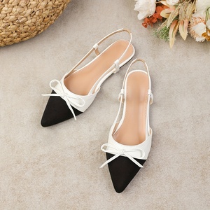 <span class=keywords><strong>Sandalias</strong></span> <span class=keywords><strong>Planas</strong></span> de Piel Sintética con Punta en Pico y Lazo para <span class=keywords><strong>Mujer</strong></span>, Elegantes Bailarinas con Tira Trasera y Diseño de Parches, Ideales para Fiestas - Product Image 1