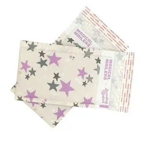 In-stock di plastica rosa poly e stella del modello imbottito bubble mailer busta imbottita mailing borse