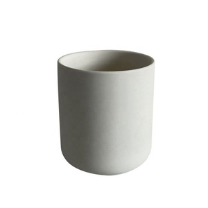 New 12oz 375ml Nordic Custom Cute Matte <b>Ceramic</b> <b>Candle</b> Vessel <b>White</b> Round <b>Candle</b> <b>Jar</b> With Lid - Product Image 1