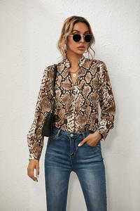 Casuale Strada della Moda Del Leopardo di Usura Stampa Camicette A <span class=keywords><strong>Maniche</strong></span> <span class=keywords><strong>Lunghe</strong></span> Turn Down Collare Molla Slaccia la Camicia Top Scollo A V <span class=keywords><strong>Vestiti</strong></span> Delle Donne e2024 - Product Image 4