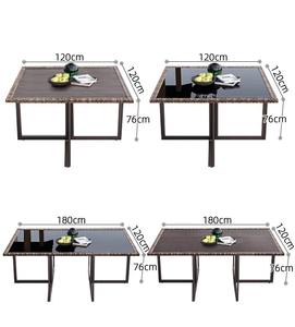 Modernes Outdoor-Ess-Set Wasserdichte Rattan-Möbel-Casual Style Sun screen Dam Tischs tuhl Kombination für Courtyard <span class=keywords><strong>Garden</strong></span> - Product Image 5