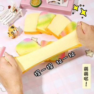 ของเล่นบีบคลายเครียด ขนมปังปิ้งสีรุ้งและเค้กชีสแบบนุ่ม สำหรับเด็กหญิงและเด็กชาย ขายส่ง - Product Image 5