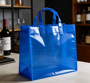 Sac de plage en PVC transparent imperméable de couleur néon personnalisé avec logo en plastique - Product Image 2