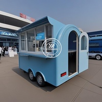 Camionnette de café mobile entièrement équipée, petite, jaune clair, chariot de restauration rapide, caravane, exportation pour la vente au Canada