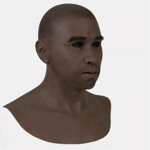 Masque de tête en silicone réaliste pour homme noir <span class=keywords><strong>africain</strong></span>, pour accessoires de cinéma et de té<span class=keywords><strong>l</strong></span>évision, doux, réutilisable, fait main - Product Image 1