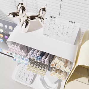 Acrylic Desktop Storage <b>Box</b> 3 Layers Drawer Style <b>Pen</b> Holder Organizer For Stationery Makeup Student Use - Product Image 4