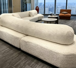 <span class=keywords><strong>Canapé</strong></span> <span class=keywords><strong>modulable</strong></span> en velours chenille Xibei Furniture Original Glacier, style italien minimaliste, grand format pour villa et appartement, ensemble en forme d'arc - Product Image 6