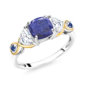 Anello Vittoriano con Cabochon in Lapislazzuli, Gioiello in Stile Spada Antica Elden, Argento Sterling S925 - Product Image 2