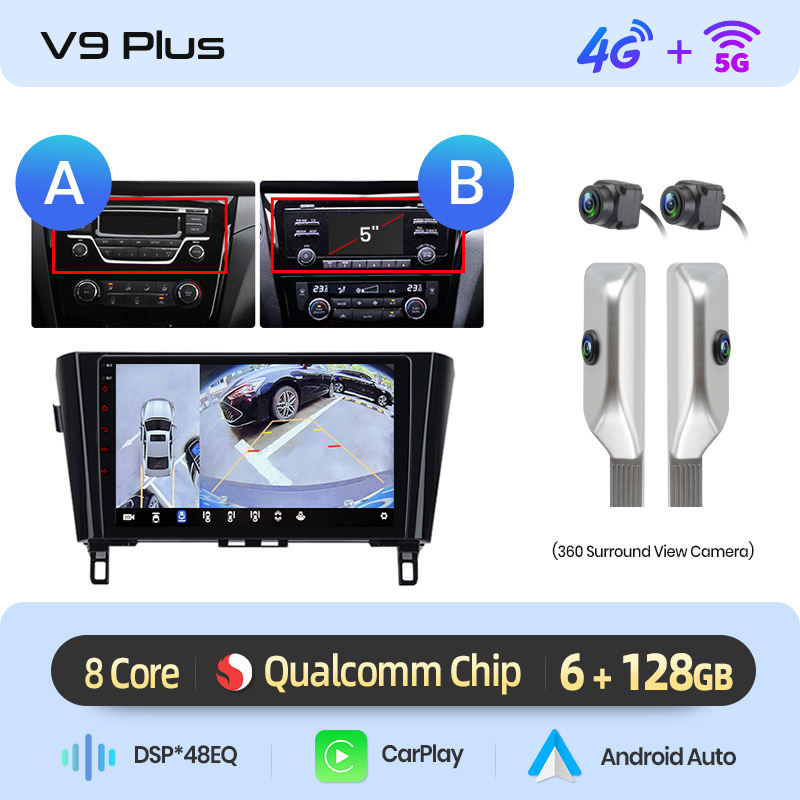 V9 plus +360 CAM argent (6+128 Go) A/B