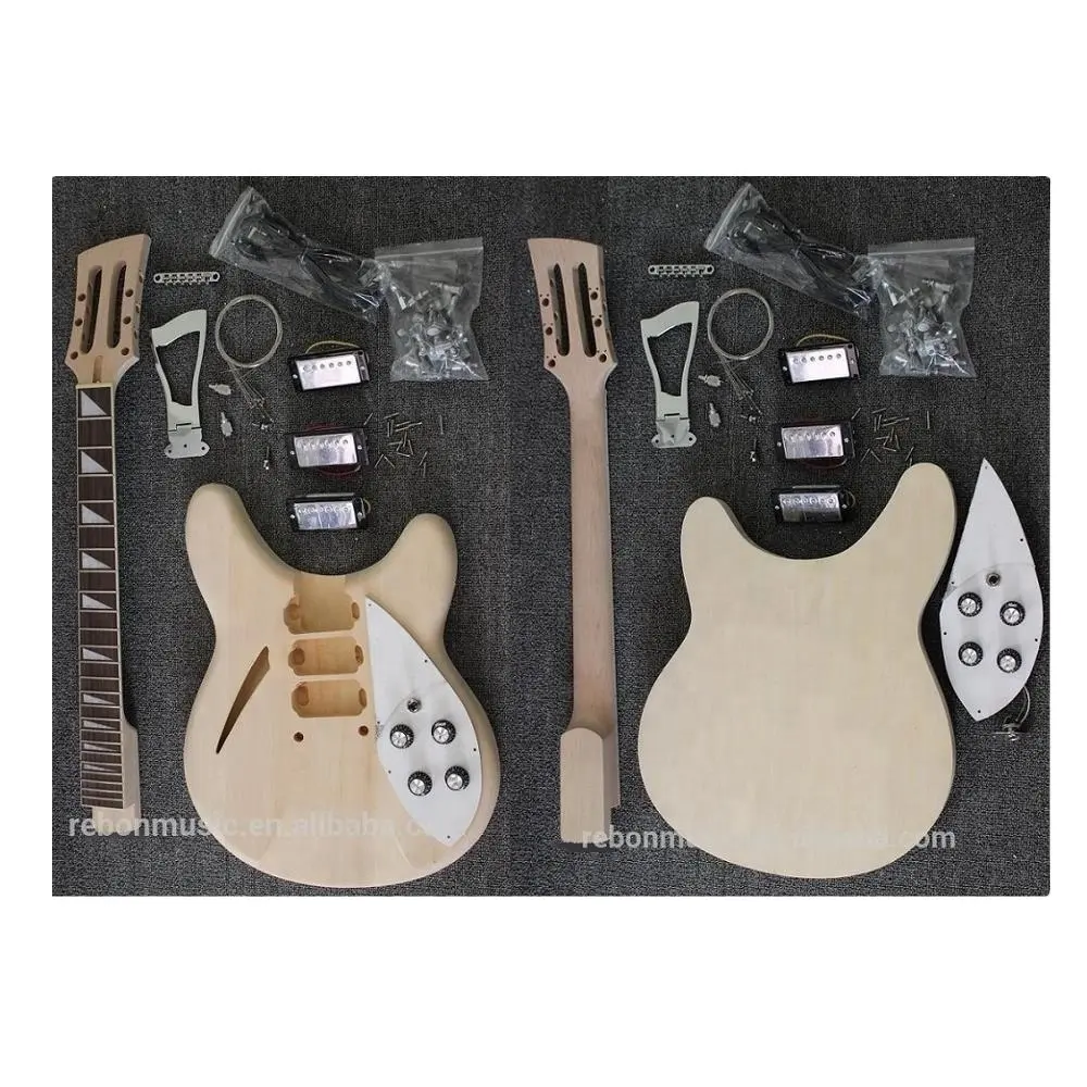 Weifang Rebon 12文字列Ricken Unfinished DIY Electric Guitar Kit/ElectricギターPackage