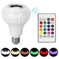 Ampoule musicale intelligente bleue sans fil E27 Télécommande Ampoule LED 12W Haut-parleur