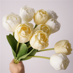 Tulipani Artificiali Realistici al Tatto, Disponibili in Bianco, <span class=keywords><strong>Rosa</strong></span> <span class=keywords><strong>e</strong></span> Giallo, per Decorazioni B&B, Bouquet <span class=keywords><strong>e</strong></span> Centrotavola per Matrimoni - Product Image 4