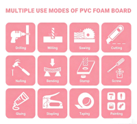 Panneau en mousse PVC AIBO 10 mm 14 mm d'épaisseur, panneau sans plomb, feuille de plastique PVC pour affichage publicitaire, décoration de bâtiment