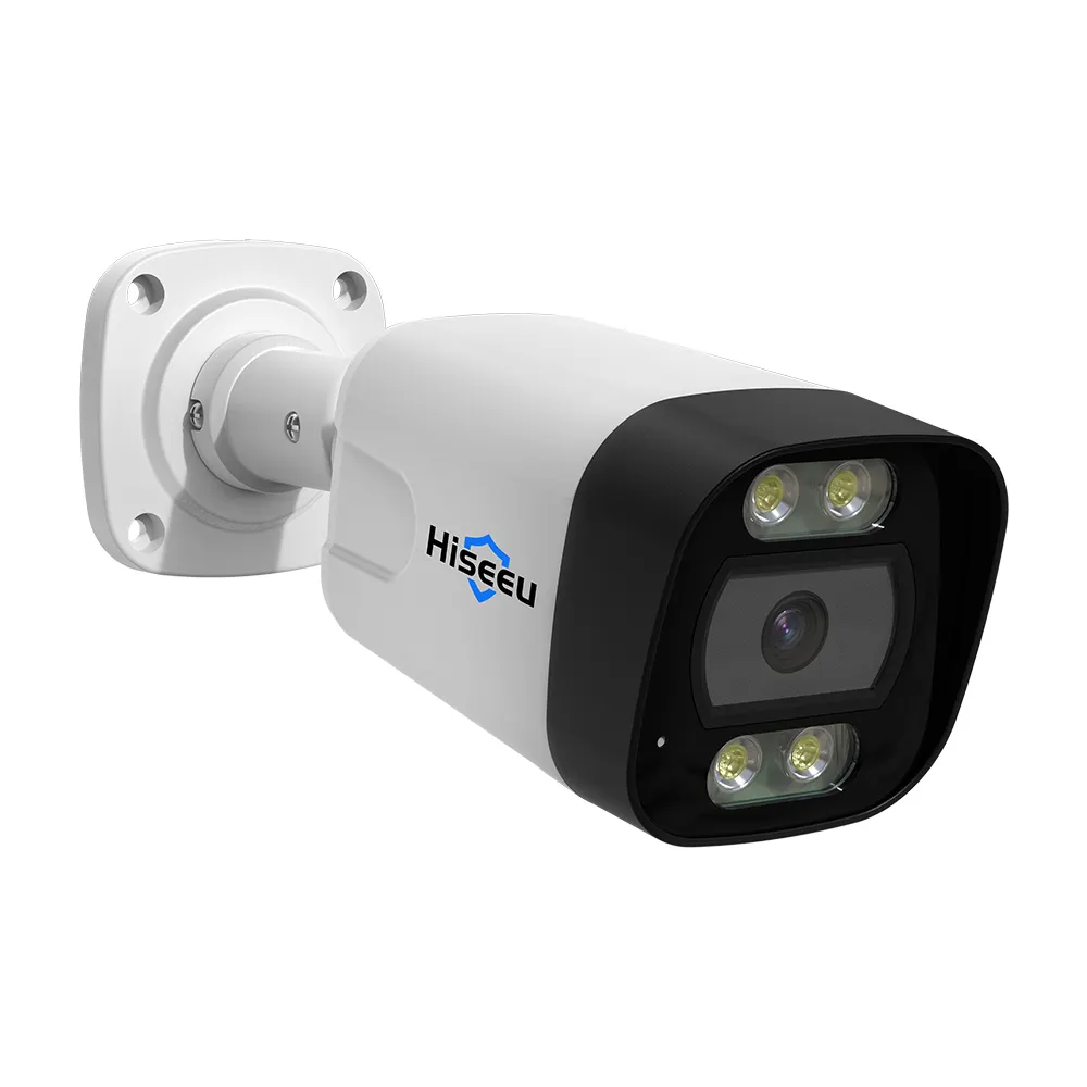 Hiseeu اتجاهين الصوت كامل اللون فيديو مراقبة كشف الوجه كاميرا مصغرة 4K CCTV IP كاميرا 8MP الأمن POE IP كاميرا