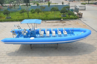 Bateau semi-rigide sportif haute vitesse certifié CE, 9,6 m (32 pi), coque en V profond de 12 m, en Hypalon PVC, coque en fibre de verre, modèle Diver 960 20