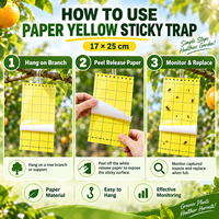 10*25 Perangkap Lengket Kuning untuk Kutu Daun, Lalat Putih, Lalat Jamur, Kartu Pemantau Serangga untuk Pengendalian Hama di Kebun, Kebun Buah, dan Rumah Kaca