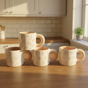 Nouvelle conception, tasse à café classique en porcelaine blanche, café, cappuccino, motif floral de dessin animé, passe au lave-vaisselle et au micro-ondes - Product Image 1