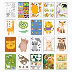 Libro de Actividades de Recortes y Pegatinas de 20 Páginas para Niños Pequeños, Preescolares y de Jardín de Infancia, Cuaderno de Aprendizaje de Recortar y Pegar - Product Image 4