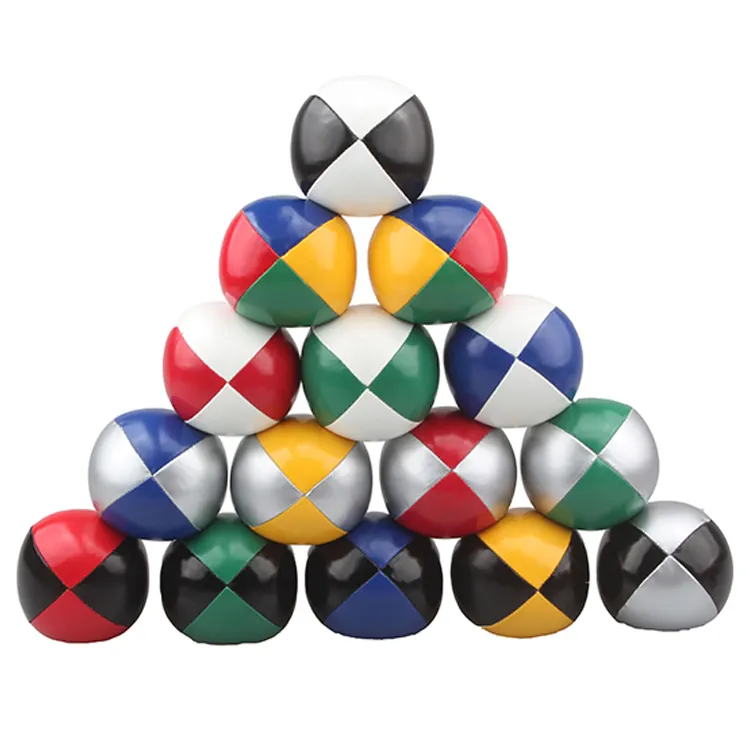 Jeu de balle de jonglage en vrac, jeu de Sport personnalisé, pour débutants, en cuir souple Pu, Clubs de jonglage en vrac, balles multicolores personnalisées