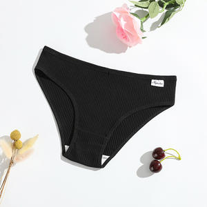 Culotte Hipster Respirante Côtelée pour <span class=keywords><strong>Femme</strong></span> en Coton Doux, Culottes Sportives Sans Coutures, Lingerie Féminine Tendance, Accessoire de Mode en Gros - Product Image 4