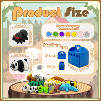 FUSEJOY Juego de Figuras de Animal Crossing Impresas en 3D, Lindos Juguetes Flexibles Antiestrés y Decoración de Escritorio, Modelo 3D-Zoo-2