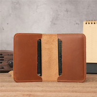Dompet Pria & Wanita kulit asli Crazy Horse lembut tempat kartu kapasitas besar 1152 slot kartu dompet koin pendek