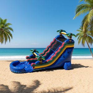 Tobogán Acuático Inflable Gigante Tropical <span class=keywords><strong>de</strong></span> Doble Carril <span class=keywords><strong>con</strong></span> <span class=keywords><strong>Piscina</strong></span> <span class=keywords><strong>de</strong></span> Chapoteo, Equipo <span class=keywords><strong>de</strong></span> Juego Acuático para Exteriores <span class=keywords><strong>de</strong></span> Verano para Adultos y Niños - Product Image 4