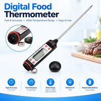 Termometer Daging Digital Multifungsi Tahan Air Layar LCD Akurasi Tinggi Berperingkat IP43 OEM Dapat Disesuaikan untuk Daging Elektronik
