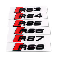 Emblème de voiture modifié pour Audi RS3/RS4/RS5/RS6/RS8, emblème arrière, étiquette de voiture, étiquette de voiture sportive, matériau ABS, autocollant de logo de voiture