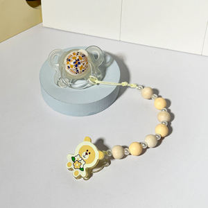 Sucette pour bébé en silicone de qualité supérieure, essentiels pour les bébés allaités au sein, sucette 2 pièces, chaîne pour 0-6 mois - Product Image 5