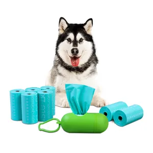 wholesale manufacturer custom thickenes waterproof dog poop bag certified home compostable dog poop bags