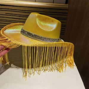 Sombrero de Vaquera Estilo Invernal Novedoso, Sombrero Panamá Jazz Occidental, Sombrero Decorativo para Actuaciones y Festivales con Borlas - Product Image 5