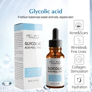 Anti Aging Skincare 70% Glycolic Acid Facial Serum Chemical Peel Lactic Acid Acne Remover Face Whiten Vitamin C Skin Care Serum