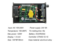 Stasiun Solder Ujung Penjepit Digital Layar OLED Suhu Dapat Diatur (40-500C) Kontrol STM32 4A 110-240V Garansi 1 Tahun