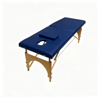 Table de massage portable pliable en bois à 2 sections, lit de spa réglable en hauteur pour clinique de massage