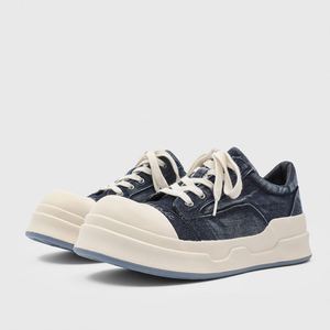 Chaussures de sport décontractées pour hommes en toile et cuir véritable, respirantes, amorties, tendance, à lacets, antidérapantes, printemps - Product Image 5