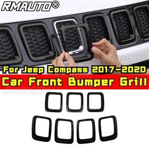 Parrilla Delantera para Coche, Rejilla de Parachoques, Parrilla de Carreras, Kit de Carrocería para Jeep Compass 2017-2020, Accesorios para Coche - Product Image 1
