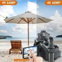 Caméscope numérique 64MP 4K UHD CMOS 3 pouces avec zoom 18X, WiFi, écran tactile rotatif à 270°, pour vlogging, YouTube, streaming en direct