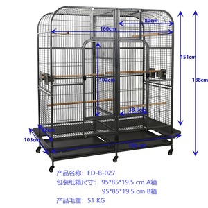 Gabbia per Pappagalli in Metallo Rinforzato, Moderna ed Ecologica, Extra Large, con Design Anti-Fuga e Rastrelliera Portaoggetti con Rotelle per Storni - Product Image 3