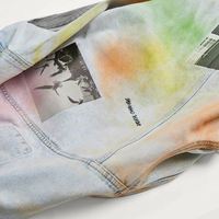 Veste en jean à imprimé numérique 2 faces, 2021, Offres Spéciales, bloc de couleurs, logo personnalisé, patchwork, imprimé bicolore, vente en gros