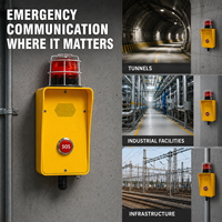 Estación de Intercomunicación de Emergencia para Sitios Industriales, Montada en Pared, con Manos Libres, Certificación IP66, CE y FCC, Baliza LED y Botón SOS Personalizado